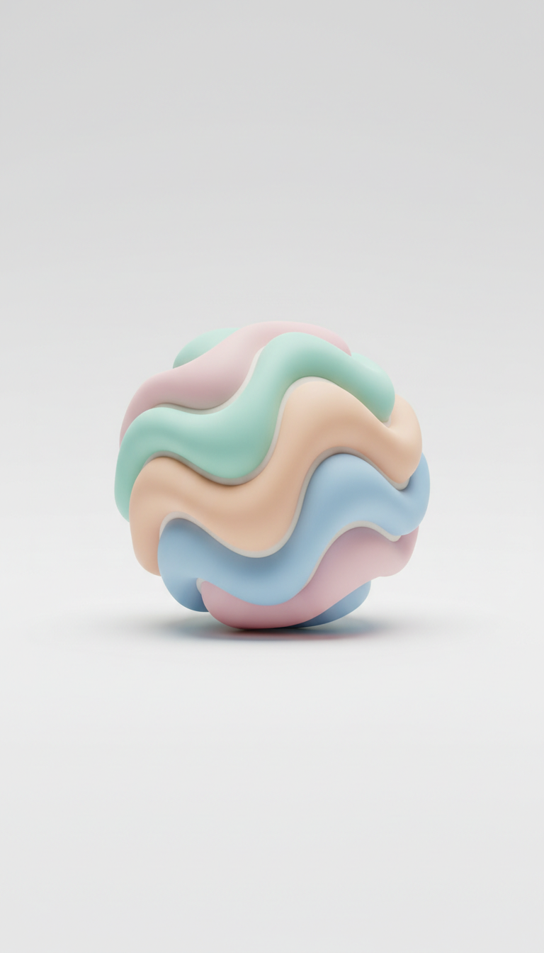 Soothing ripple ball in soft-touch finish