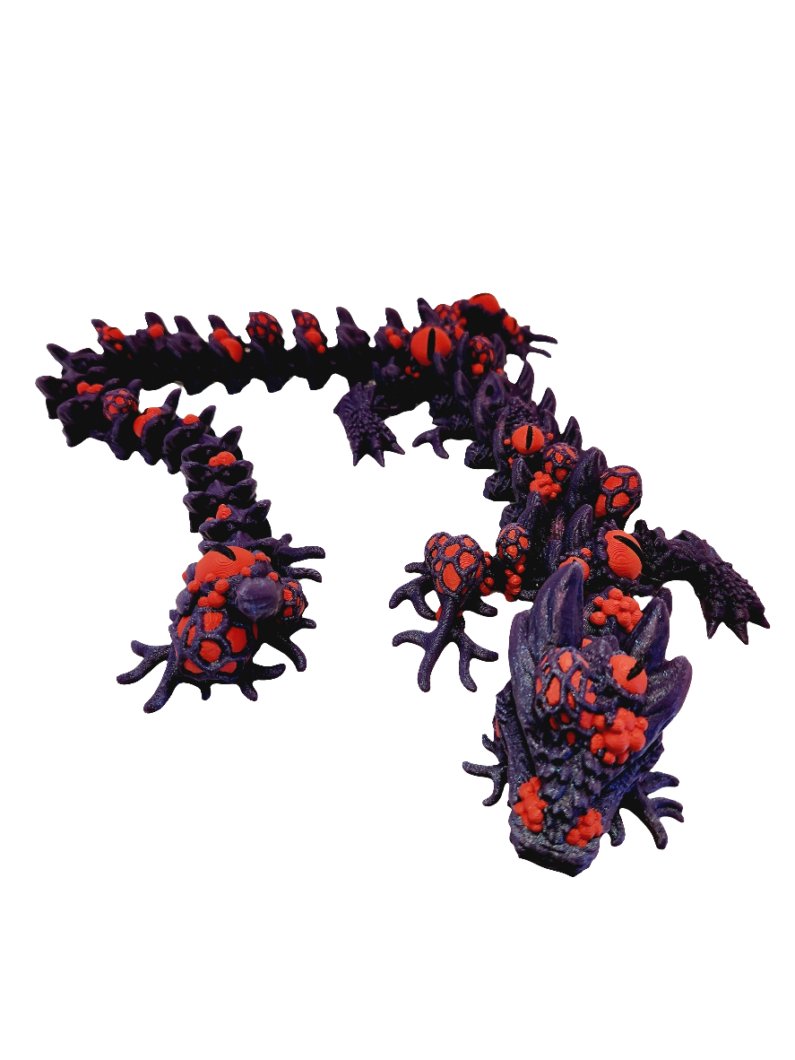 Infested Dragon 3D Printed Flexi Toy for Stress Relief - Classic & Novelty Toy