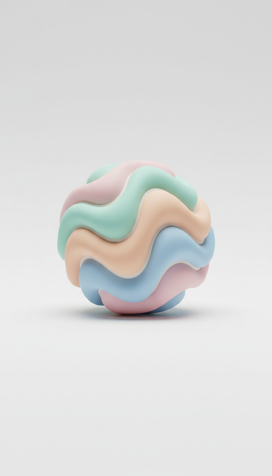 Soothing ripple ball in soft-touch finish