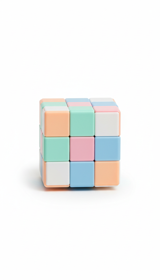 Twist cube puzzle with color blocks